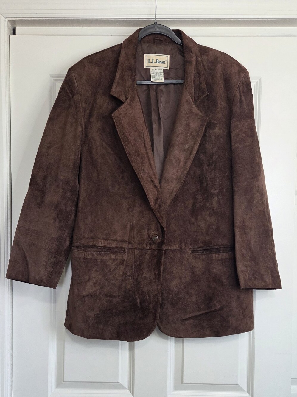 Vintage L.L. Bean Genuine Suede Single-Breasted Blazer - Size 16